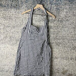 ASOS Design Dress Womens US 12 UK 16‎ Blue White Gingham Halter New With Tags